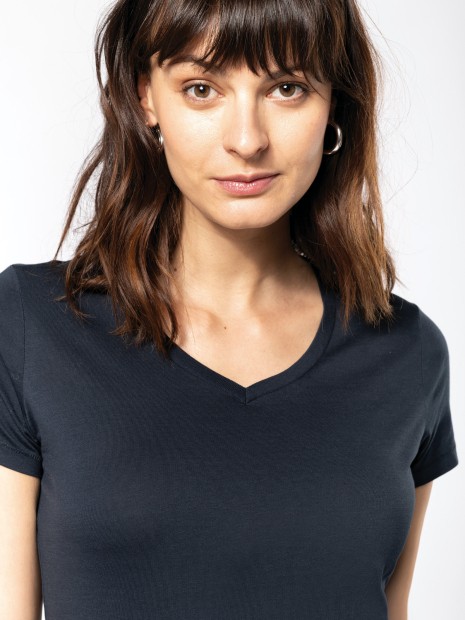 T-Shirts à personnaliser KARIBAN T-shirt Supima® col V manches courtes femme 