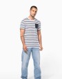T-shirt personnalisable KARIBAN T-shirt rayé marin avec poche manches courtes homme