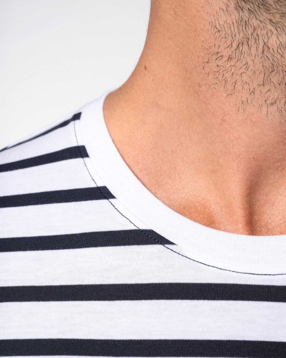 T-shirt personnalisable KARIBAN T-shirt rayé marin avec poche manches courtes homme