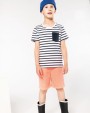 T-shirt personnalisable KARIBAN T-shirt rayé marin avec poche manches courtes enfant