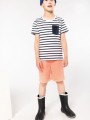 T-Shirts à personnaliser KARIBAN T-shirt rayé marin avec poche manches courtes enfant 