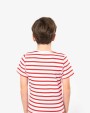 KARIBAN Gestreiftes Kurzarm-T-Shirt mit Tasche für Kinder im Marine-Stil T-Shirt personalisierbar