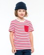 T-shirt personnalisable KARIBAN T-shirt rayé marin avec poche manches courtes enfant