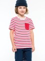 T-Shirts à personnaliser KARIBAN T-shirt rayé marin avec poche manches courtes enfant 