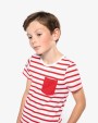 KARIBAN Gestreiftes Kurzarm-T-Shirt mit Tasche für Kinder im Marine-Stil T-Shirt personalisierbar