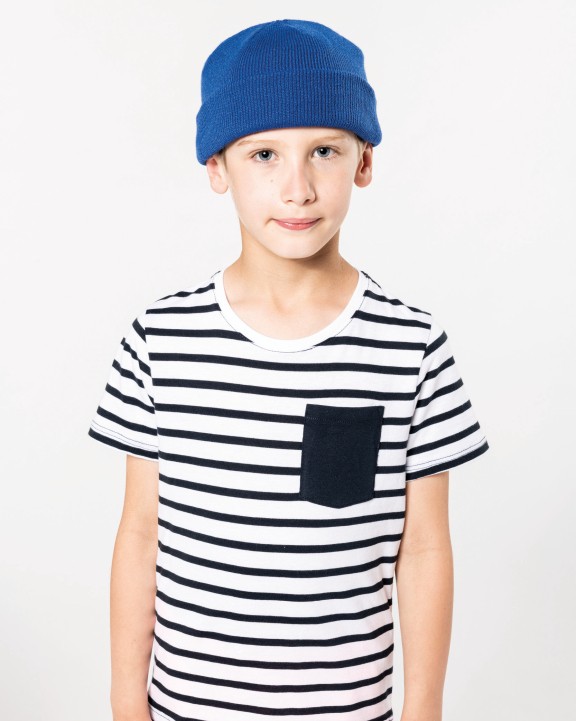 T-shirt personnalisable KARIBAN T-shirt rayé marin avec poche manches courtes enfant