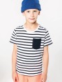 T-Shirts à personnaliser KARIBAN T-shirt rayé marin avec poche manches courtes enfant 