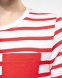 KARIBAN Gestreiftes Kurzarm-T-Shirt mit Tasche für Kinder im Marine-Stil T-Shirt personalisierbar