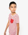 T-shirt personnalisable KARIBAN T-shirt rayé marin avec poche manches courtes enfant