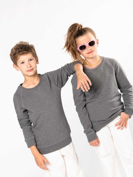 Sweat-shirts à personnaliser KARIBAN Sweat-shirt Bio manches raglan enfant 