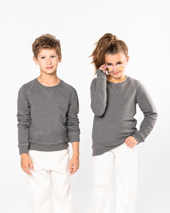 Sweat-shirt personnalisable KARIBAN Sweat-shirt Bio manches raglan enfant
