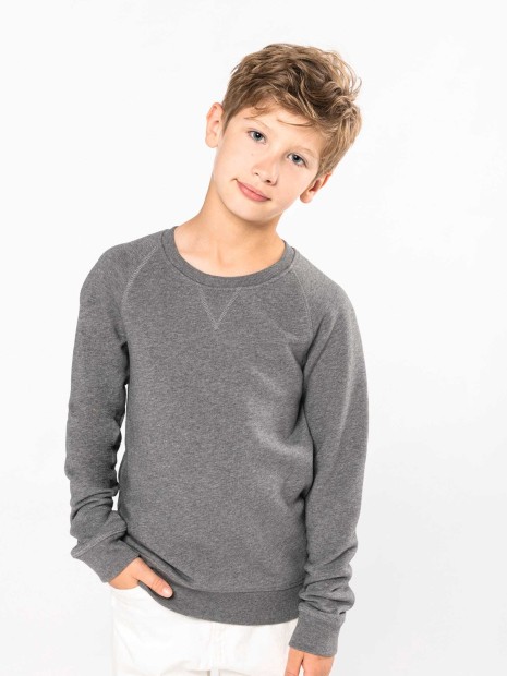 Sweat-shirts à personnaliser KARIBAN Sweat-shirt Bio manches raglan enfant 
