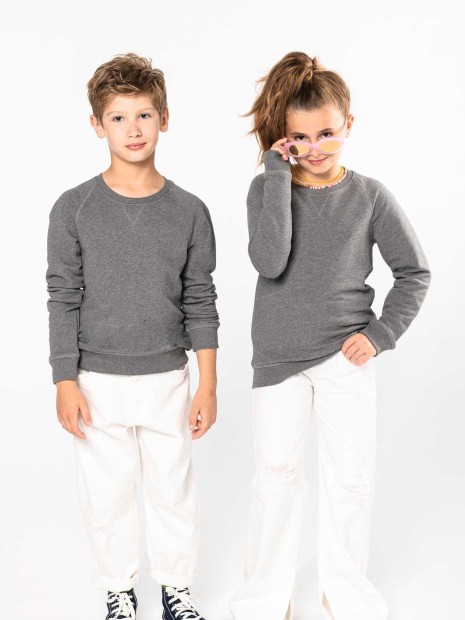 Sweat-shirts à personnaliser KARIBAN Sweat-shirt Bio manches raglan enfant 