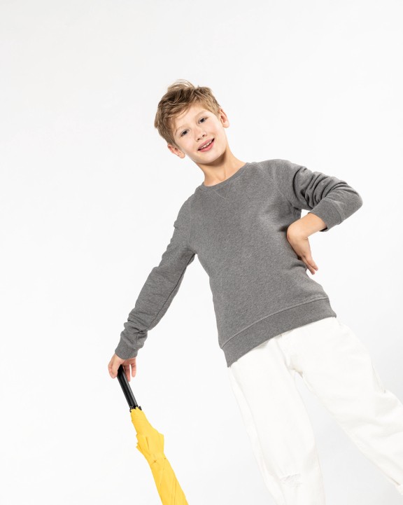 Sweat-shirt personnalisable KARIBAN Sweat-shirt Bio manches raglan enfant