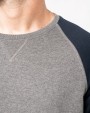 Sweat-shirt personnalisable KARIBAN Sweat-shirt French Terry Bio bicolore col rond manches raglan homme
