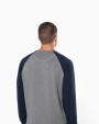 Sweat-shirt personnalisable KARIBAN Sweat-shirt French Terry Bio bicolore col rond manches raglan homme