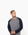 Sweat-shirt personnalisable KARIBAN Sweat-shirt French Terry Bio bicolore col rond manches raglan homme