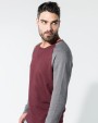 Sweat-shirt personnalisable KARIBAN Sweat-shirt French Terry Bio bicolore col rond manches raglan homme