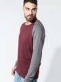 Sweat-shirts à personnaliser KARIBAN Sweat-shirt French Terry Bio bicolore col rond manches raglan homme 