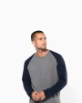 KARIBAN Zweifarbiges Herren-Sweatshirt French Terry BIO mit Rundhalsausschnitt und Raglanärmeln Sweatshirt personalisierbar