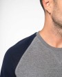 Sweat-shirt personnalisable KARIBAN Sweat-shirt French Terry Bio bicolore col rond manches raglan homme