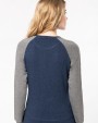 Sweat-shirt personnalisable KARIBAN Sweat-shirt French Terry Bio bicolore col rond manches raglan femme