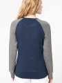 Sweat-shirts à personnaliser KARIBAN Sweat-shirt French Terry Bio bicolore col rond manches raglan femme 