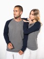 Sweat-shirts à personnaliser KARIBAN Sweat-shirt French Terry Bio bicolore col rond manches raglan femme 