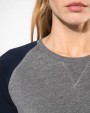 Sweat-shirt personnalisable KARIBAN Sweat-shirt French Terry Bio bicolore col rond manches raglan femme