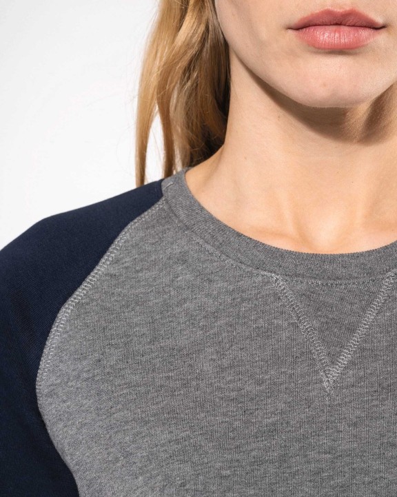 Sweat-shirt personnalisable KARIBAN Sweat-shirt French Terry Bio bicolore col rond manches raglan femme