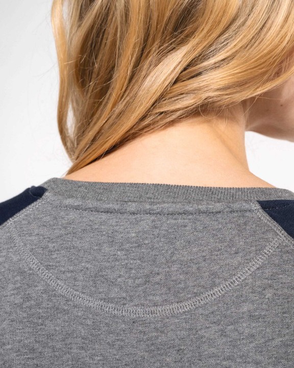 Sweat-shirt personnalisable KARIBAN Sweat-shirt French Terry Bio bicolore col rond manches raglan femme