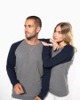 Sweat-shirt personnalisable KARIBAN Sweat-shirt French Terry Bio bicolore col rond manches raglan femme