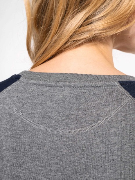 Sweat-shirts à personnaliser KARIBAN Sweat-shirt French Terry Bio bicolore col rond manches raglan femme 