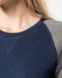 Sweat-shirt personnalisable KARIBAN Sweat-shirt French Terry Bio bicolore col rond manches raglan femme