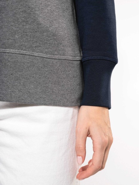 Sweat-shirts à personnaliser KARIBAN Sweat-shirt French Terry Bio bicolore col rond manches raglan femme 