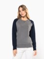 Sweat-shirts à personnaliser KARIBAN Sweat-shirt French Terry Bio bicolore col rond manches raglan femme 