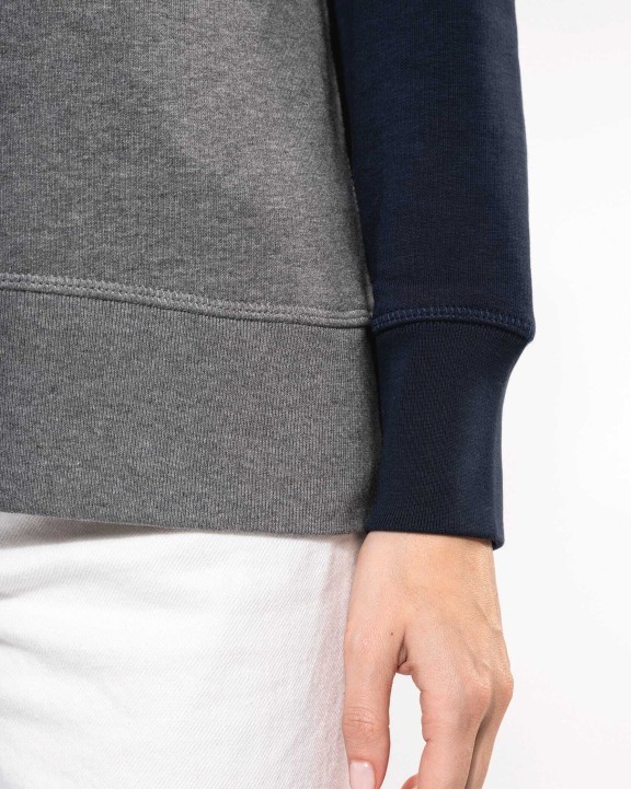 Sweat-shirt personnalisable KARIBAN Sweat-shirt French Terry Bio bicolore col rond manches raglan femme