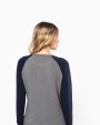 Sweat-shirt personnalisable KARIBAN Sweat-shirt French Terry Bio bicolore col rond manches raglan femme