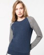 Sweat-shirt personnalisable KARIBAN Sweat-shirt French Terry Bio bicolore col rond manches raglan femme