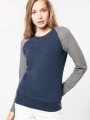 Sweat-shirts à personnaliser KARIBAN Sweat-shirt French Terry Bio bicolore col rond manches raglan femme 