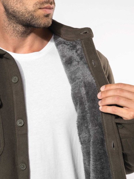 Laines polaires à personnaliser KARIBAN Surchemise polaire doublée sherpa polaire homme 