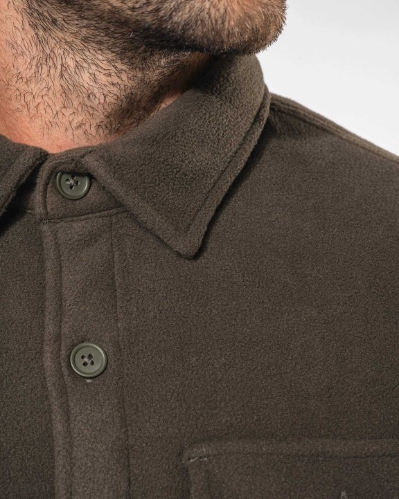 KARIBAN Fleece-Hemdjacke mit Sherpa-Futter Polar Fleece personalisierbar