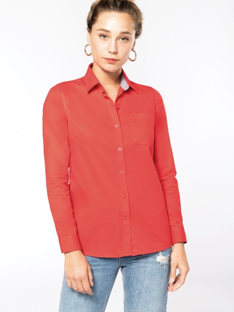 Chemises à personnaliser KARIBAN Chemise coton Nevada manches longues femme 