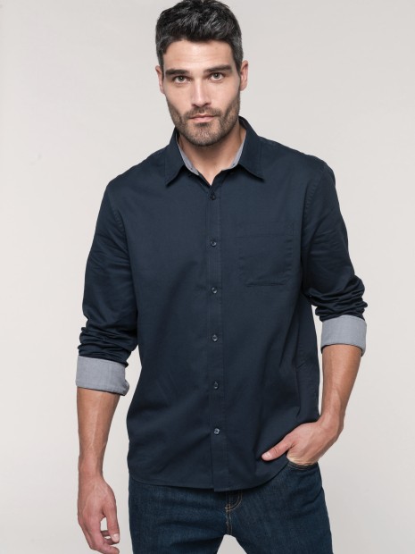 Chemises à personnaliser KARIBAN Chemise coton manches longues Nevada homme 