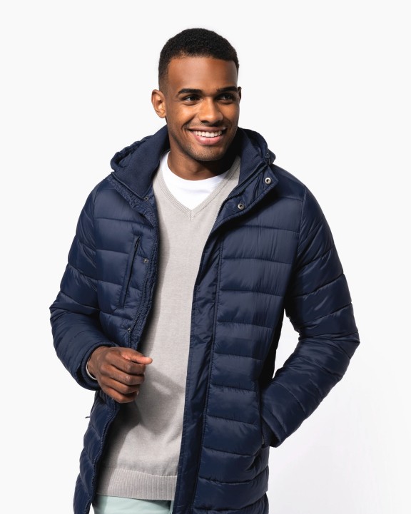 KARIBAN Leichter Herren-Daunenparka mit Kapuze Jacke personalisierbar