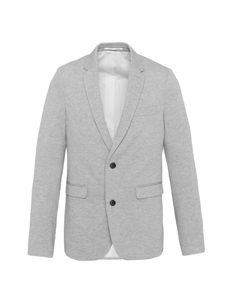 KARIBAN Veste maille homme light grey heather personnalisable