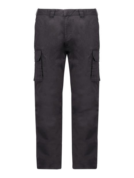 KARIBAN Pantalon multipoches homme dark grey personnalisable