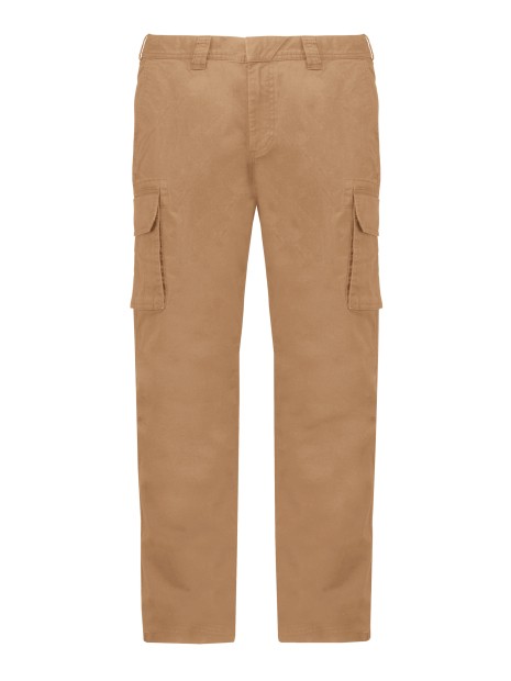 KARIBAN Pantalon multipoches homme camel personnalisable