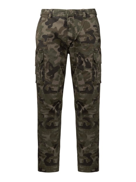 KARIBAN Pantalon multipoches homme olive camouflage personnalisable