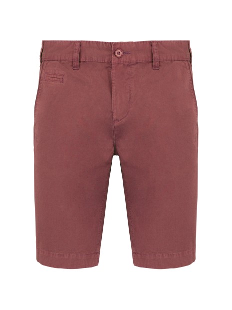 KARIBAN Bermuda aspect délavé homme washed marsala personnalisable